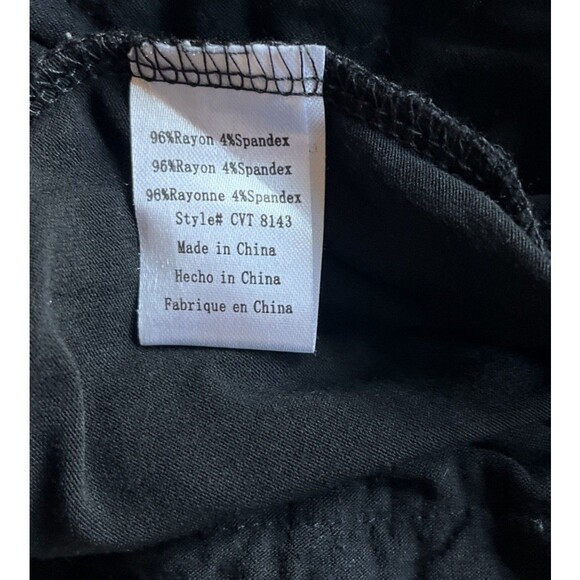 VaVa by Joy Han USA Top Women’s M Black Tank Lace Crochet Trim Beige Fringe Chic - Picture 4 of 8